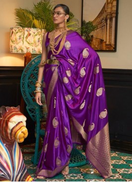 Royal Violet Contemporary Style Saree