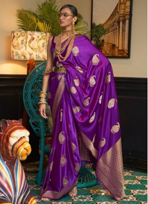 Royal Violet Contemporary Style Saree