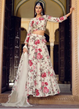 Ruritanian Floral Print Silk Designer Lehenga Choli