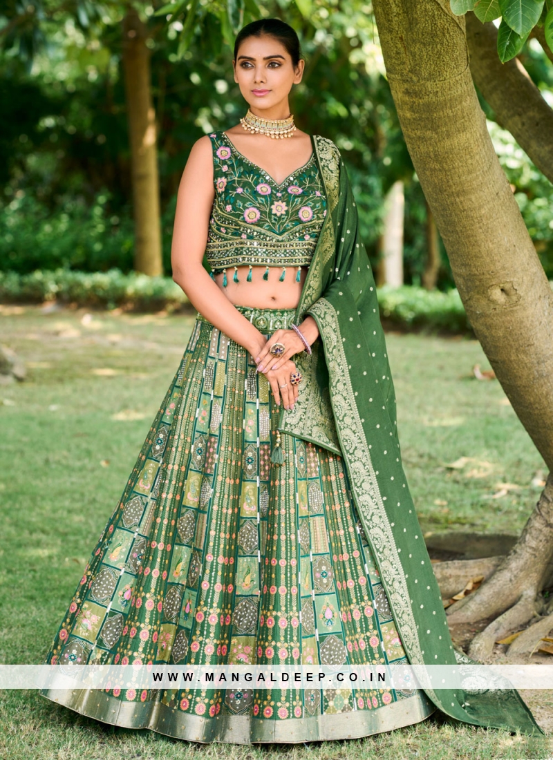 Fine Embroidered Silk A Line Lehenga Choli