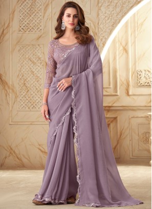 Ruritanian Mauve  Designer Saree