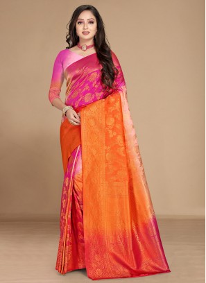 Ruritanian Multi Colour Weaving Trendy Saree