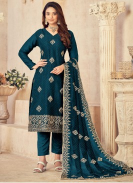 Ruritanian Vichitra Silk Pant Style Suit