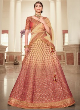 Rust Engagement Lehenga Choli