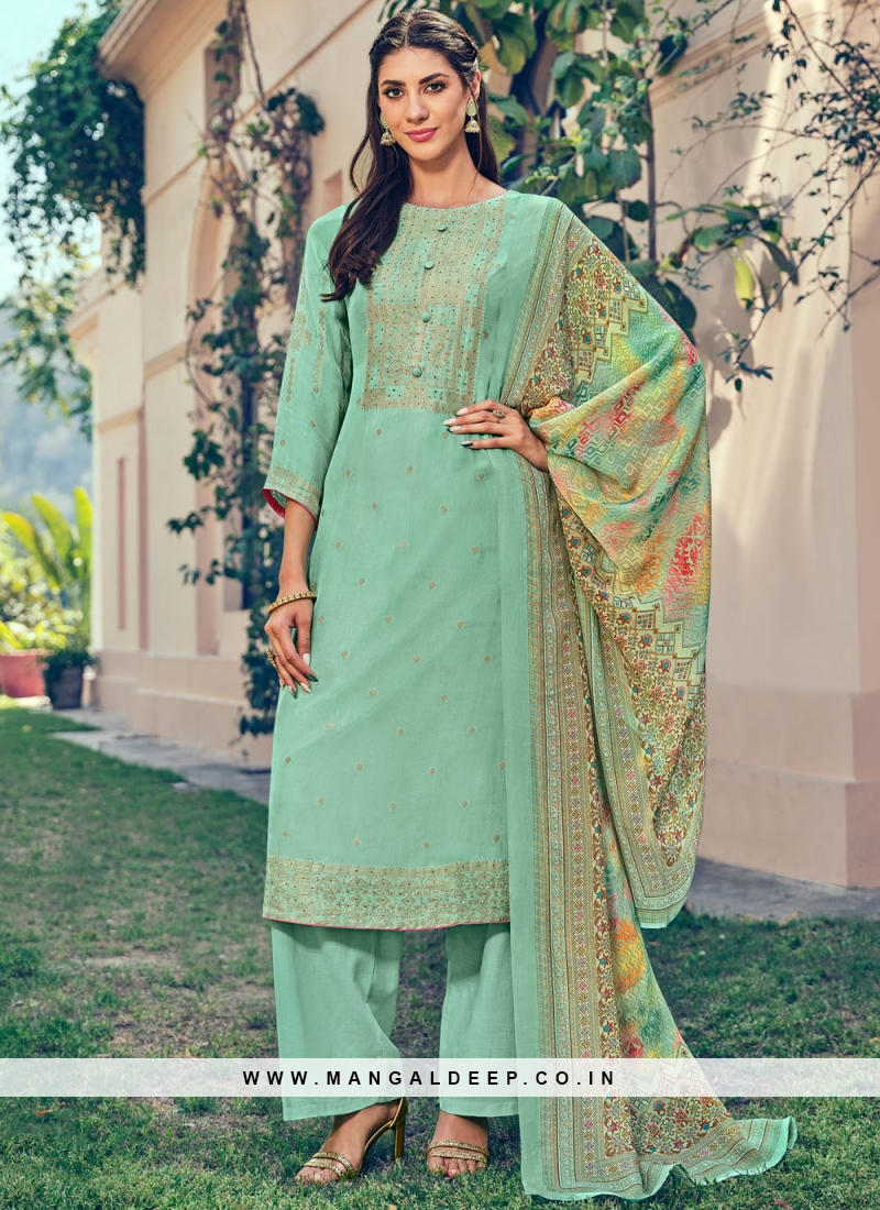 Sea green deals plazo suit