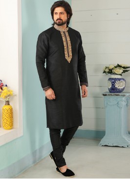 Sangeet Function Wear Black Color Designer Kurta P