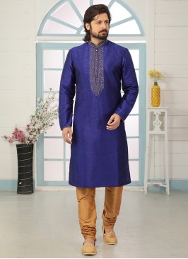 Sangeet Function Wear Blue Color Designer Kurta Pajama