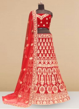 Sangeet Function Wear Designer Lehenga Choli In Red Color