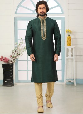 Sangeet Function Wear Green Color Designer Kurta P