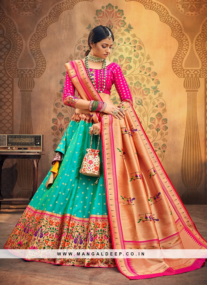 Sangeet Function Wear Green Color Designer Lehenga Choli