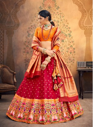 Sangeet Function Wear Red Color Designer Lehenga Choli