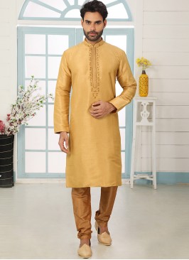 Sangeet Function Wear Yellow Color Designer Kurta Pajama