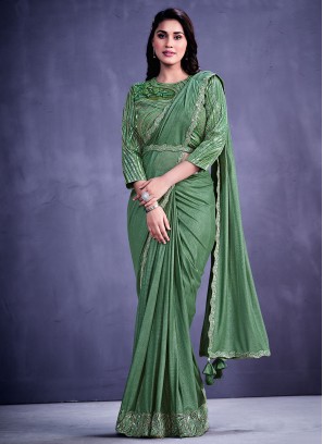 Saree Border Net in Green