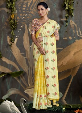 Saree Embroidered Foil in Yellow