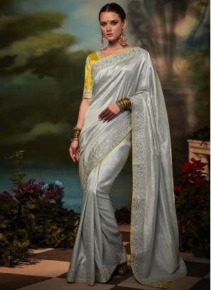 Saree Fancy Fancy Fabric in Silver