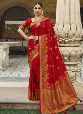 Satin Silk Trendy Saree in Maroon