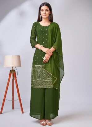 Savory Georgette Embroidered Readymade Salwar Kameez