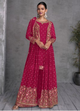 Savory Resham Georgette Palazzo Salwar Kameez