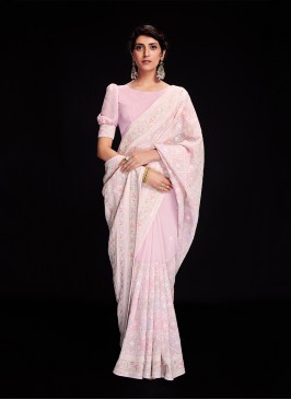 Savory Rose Pink Festival Trendy Saree