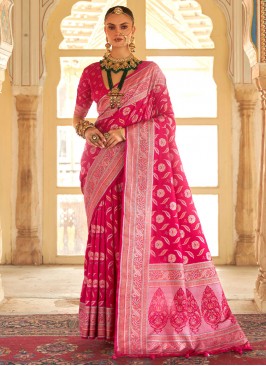 Savory Silk Pink Trendy Saree