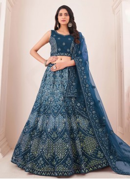 Scintillating Blue Designer Lehenga Choli