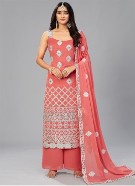 Scintillating Mirror Georgette Designer Palazzo Salwar Suit