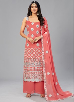 Scintillating Mirror Georgette Designer Palazzo Salwar Suit