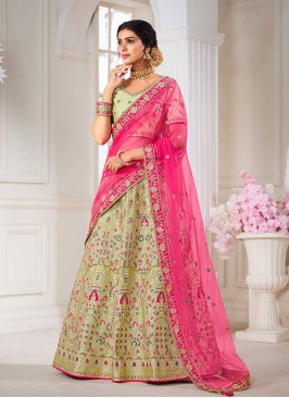 Sea Green Color Bridal Lehenga