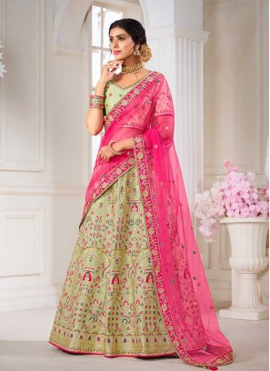 Sea Green Color Bridal Lehenga