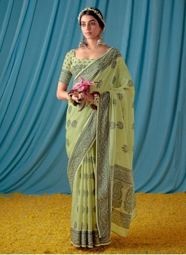 Sea Green Color Classic Saree