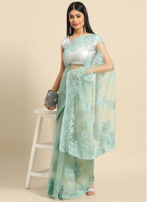 Sea Green Color Classic Saree