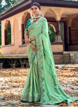 Sea Green Color Classic Saree