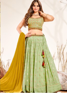 Sea Green Color Georgette Lehenga Choli