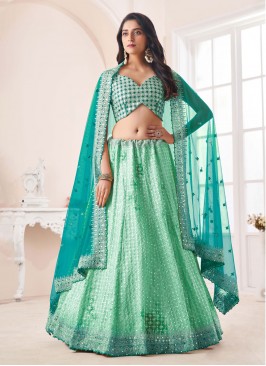 Sea Green Color Lehenga Choli