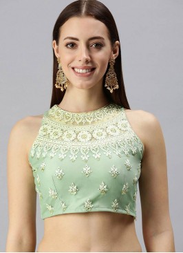 Sea Green Color Net Embroidered Blouse