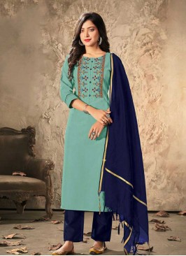 Sea Green Color Readymade Salwar Suit