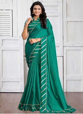 Sea Green Color Silk Casual Wear Saree