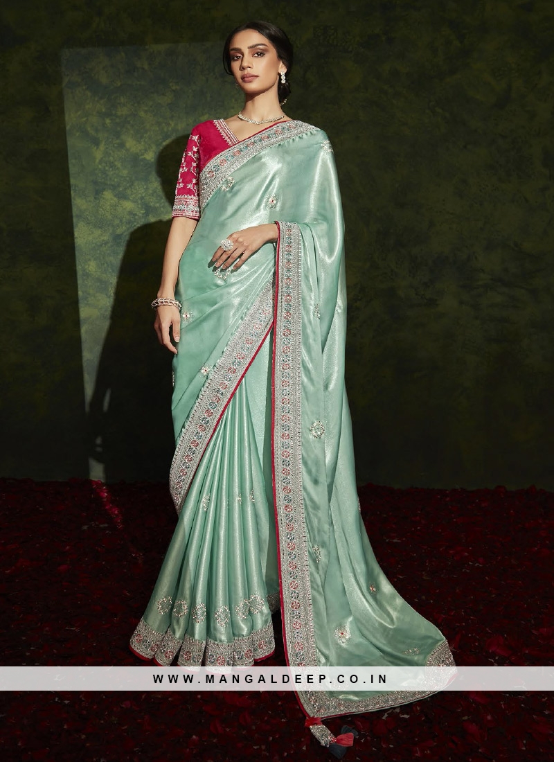 Green color wedding saree sale