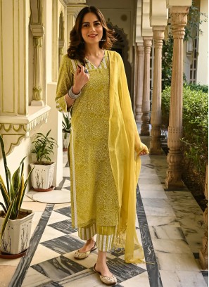 Sea Green Designer Cotton Readymade Suit