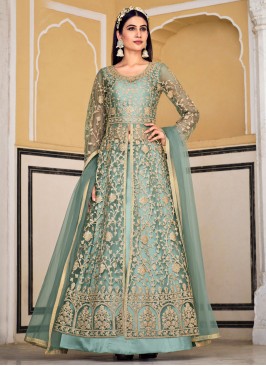 Sea Green Embroidered Ceremonial Trendy Lehenga Choli