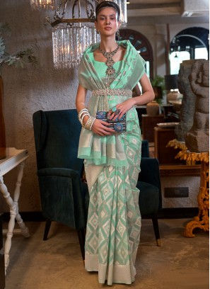 Sea Green Festival Patola Silk  Saree