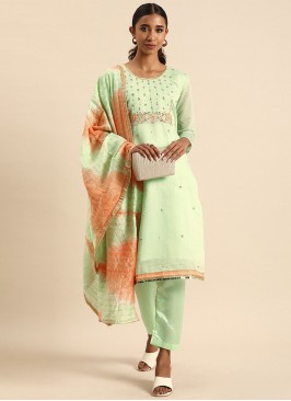 Sea Green Festival Silk Designer Salwar Suit