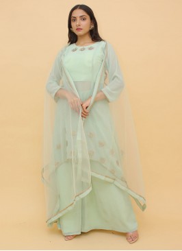 Sea Green Georgette Designer Salwar Kameez