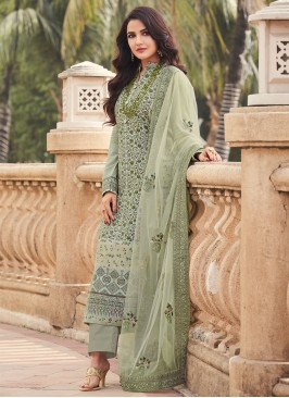 Sea Green Meenakari Viscose Pakistani Salwar Suit