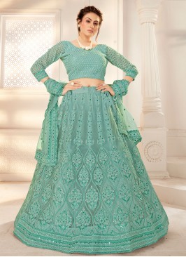 Sea Green Net Lehenga Choli