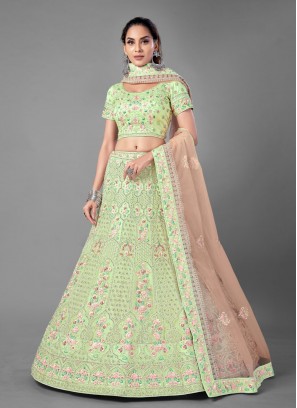 Sea Green Net Lehenga Choli