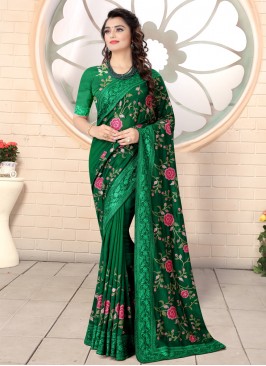 Sea Green Resham Designer Saree