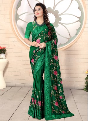 Sea Green Resham Designer Saree