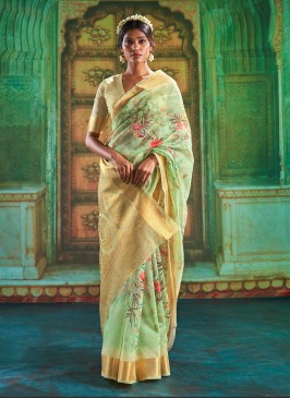 Sea Green Silk Classic Designer Saree