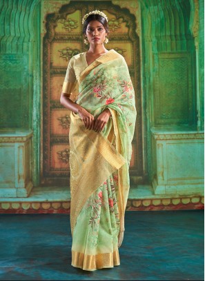 Sea Green Silk Classic Designer Saree